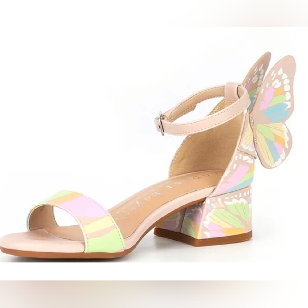 NWT Copper Key Pastel Butterfly Heel Sandals - Pink Multicolor Size 5 Big Girl